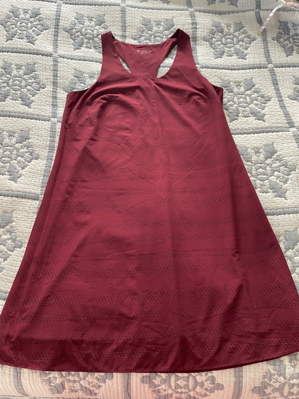 Athleta Burgundy Perforated Racerback Mini Dress
